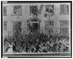 Rioters sacking the Brownstone Houses in New York