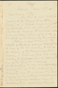 Letter from William Lloyd Garrison, Roxbury, [Mass.], to George Whittemore Stacy, May 4, 1877