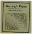 Washington, Booker T -- Printed [A.H. Peeler papers]