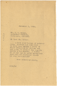 Letter from W. E. B. Du Bois to J. T. Cater