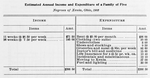 Estimated annual income and expenditure of a family of five; Negroes of Xenia, Ohio, 1903