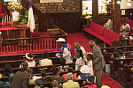 Sunday service at the Emanuel African Methodist Episcopal Church in Charleston, South Carolina, in April of 2017, ten months after a notorious mass murder during a prayer service there