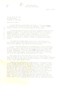 Letter from Paul Partington to W. E. B. Du Bois