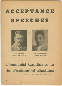 Acceptance Speeches: Communist Candidates in Presidential Elections