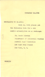 Thumbnail for Memorandum from W. E. B. Du Bois to A. G. Dill