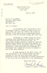 Letter from Phelps-Stokes Fund to W. E. B. Du Bois