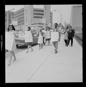 Philadelphia NAACP members picketing outside the 58th annual Boston convention