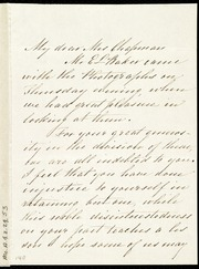 Letter to] My dear Mrs. Chapman [manuscript