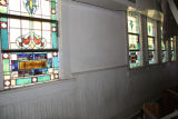 Green Street Baptist Church: interior sanctuary windows, west wall