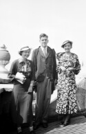 Ruth and Helen Davis with unidentified man