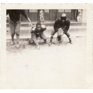 Unidentified Eagles players pose for the camera