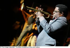 Musician playing a trumpet