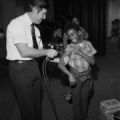 Boy getting a measles vaccine shot at Pillans Middle School in Mobile, Alabama.