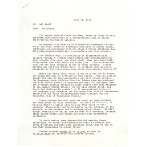 Memo, July 22, 1974.