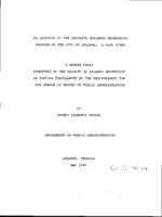 An analysis of the minority business enterprise program in the city of Atlanta: a case study, 1985