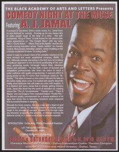 Flyer: Comedy Night at the Muse featuring A.J. Jamal