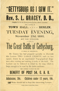 "Gettysburg as I Saw It." [sic] [broadside]