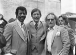 Group portrait at LA Theater Center building site, Los Angeles, 1983