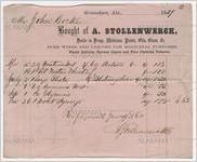 Receipt for payment from John Cocke to A. Stollenwerck, Greensboro, Alabama, January 19, 1860