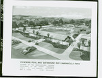 Architectural illustration of the Roy Campanella Park swimming pool and bathhouse