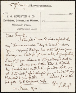 Letter from Samuel May, Jr., [Leicester, Mass.], to William Lloyd Garrison, 24 June, 1874