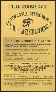 Flyer: Tenth Annual Spring Rising - Still Black! Still Strong!