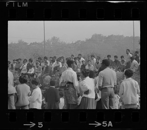 View of spectators at Black student rally in Franklin Park