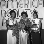 Miss Black America Beauty Pageant winners posing together, Atlantic City, 1972