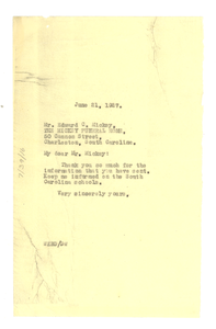 Letter from W. E. B. Du Bois to Edward C. Mickey