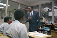 Poet, songwriter, and motivational speaker, Leonard Blount, discussing poetry to a group of youth offenders at the DeKalb Regional Youth Development Center, Decatur, Georgia, February 22, 1994.