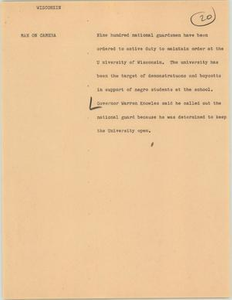 News Script: Wisconsin