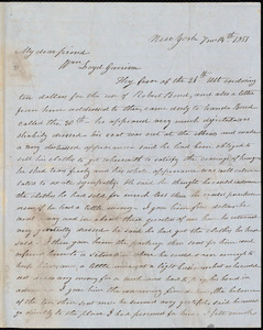 Letter from Isaac Tatem Hopper, New York, to William Lloyd Garrison, 7 mo[nth] 14th [day] 1851