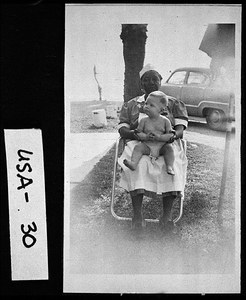 Photograph of Jessie Reid holding Ellis Walton Sammons, United States, ca. 1940