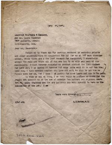 Letter from Dr. Edwin D. Moten to Goodrich Brothers & Company, February 21, 1945