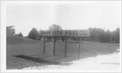 Segregated city pool sign, Gainesville, Florida