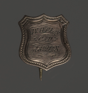 Shield-shaped identification pin for William H. Clay