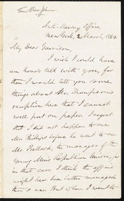 Letter to] My Dear Garrison [manuscript