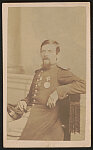 [Corporal Thomas Parker of Cos. D and B, 2nd Rhode Island Infantry Regiment in uniform with Medal of Honor and a large silver medal on his chest]