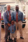 Jeff Horton, Larry Pickens and their son at Los Angeles gay pride