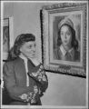 Visiting Actress Views Portrait of Hilda Moses Simms