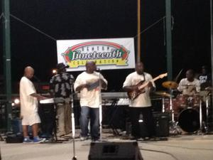 Band at pavilion for Juneteenth celebration 2