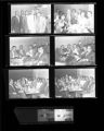 Set of negatives by Clinton Wright including portrait of a girl, Larry's Bowling team, and children at Las Vegas Revival Center, 1964