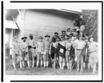 [Soldiers posed with signalling flags, Philippines]