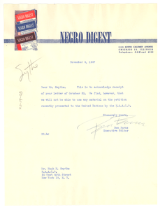 Letter from Negro Digest to Hugh H. Smythe