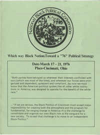 Convention Program, National Black Political Convention, March 17-21, 1976