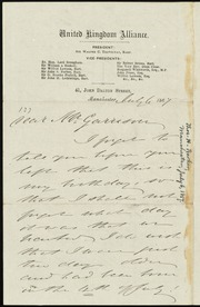 Letter to] Dear Mr. Garrison [manuscript