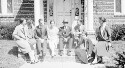 3907 Seminary Avenue. From left: Sally Davis, Quincy Mansfield, Russell Mansfield, Helen Davis, William Davis, unidentified man, unidentified woman, Corrine Davis