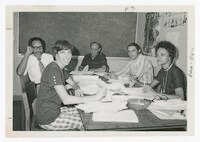 June Legge, Paul McGrit, George Grund, Ricardo Martinex and Lurelia Freeman of the Foreign Language Department, 1974