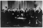 Lyndon Baines Johnson signing Civil Rights Bill, April 11, 1968