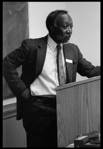 John A. Williams at the lectern